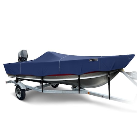 Eevelle Windstorm Boat Cover V HULL FISHING Side Console, Narrow Series Inboard 16' 6in. L 92in. W Navy WSVFSC1692-NVY